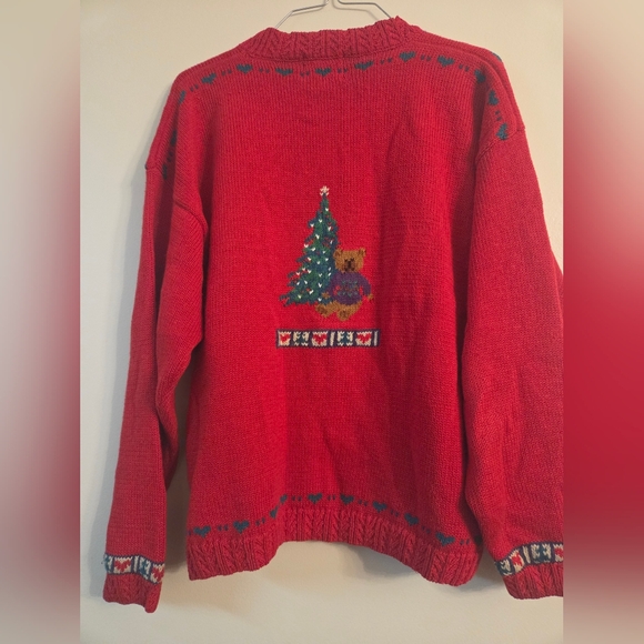 Vintage WOOLRICH Teddy BEAR Christmas  Holiday Sweater Womens Sz L - Picture 5 of 5